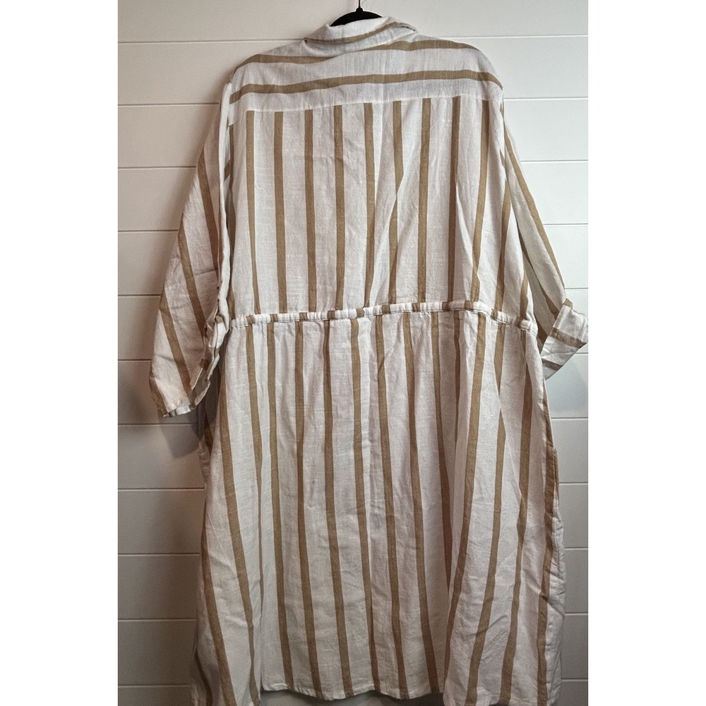 Cato Long Sleeve Shirt Dress Womens 26/28 White Beige Plus Size - Picture 7 of 10